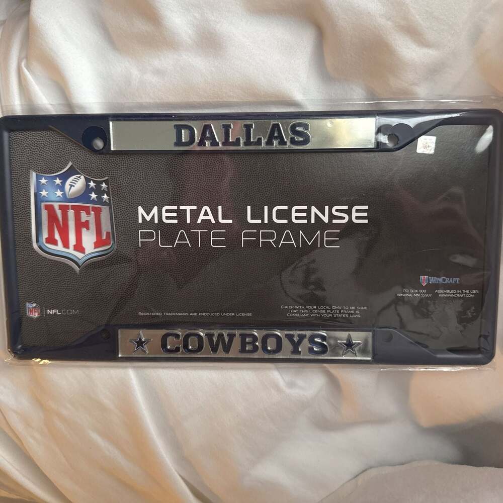 Set of 2 Dallas Cowboys Chrome Laser Cut License Plate Frame